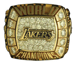2000 Los Angeles Lakers Championship Front Office Staff Ring 14K-28 Diamonds 10 3/4 Original Box