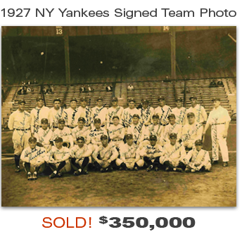 1927 NY Yankees Signed Team Photo Sold! $350,000